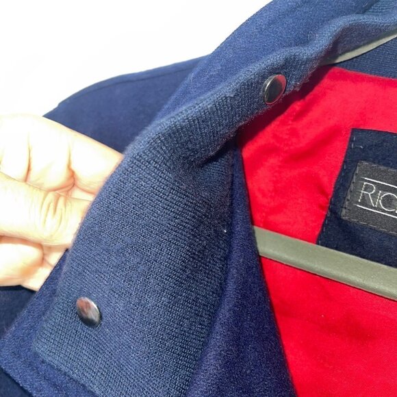 Rick Pallack Mens Field Jacket Size 46 Blue Wool Blend Button Front Closure - Picture 13 of 16